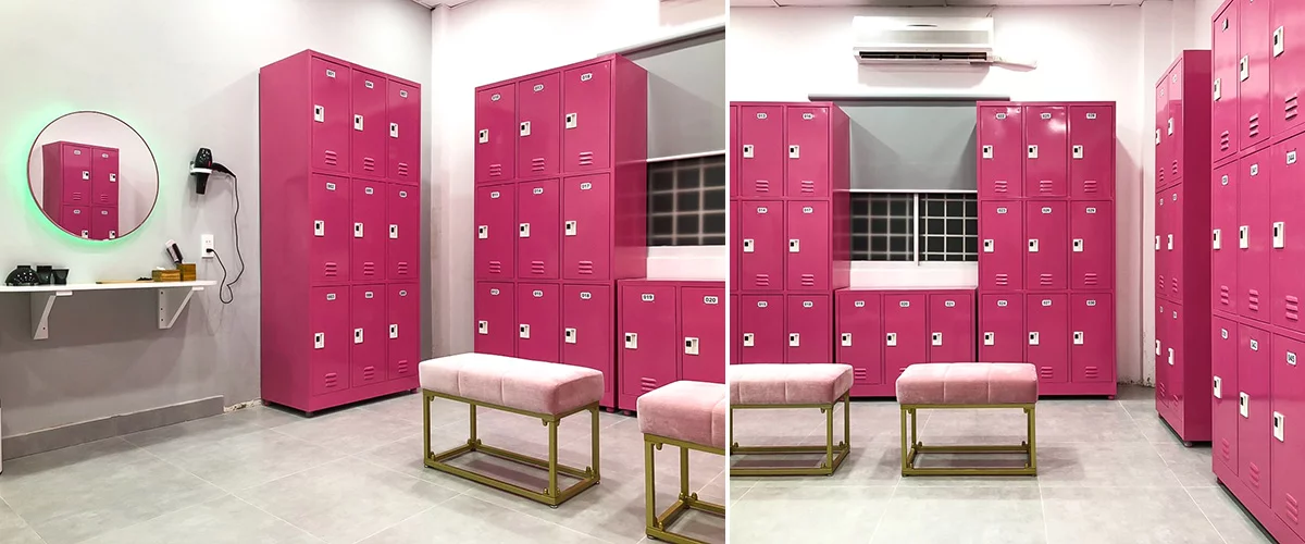 Tủ locker sắt kết hợp khóa điện tử