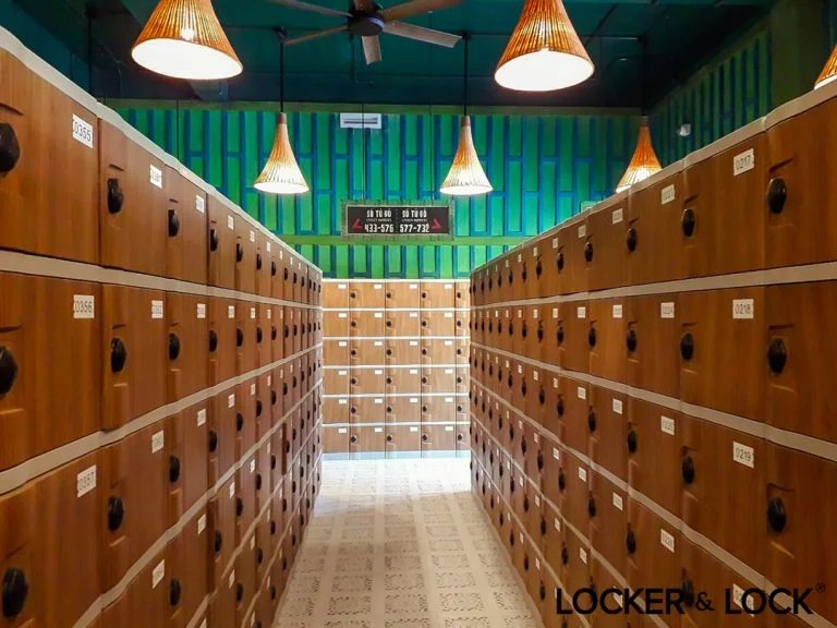Locker gỗ kết hợp khóa số