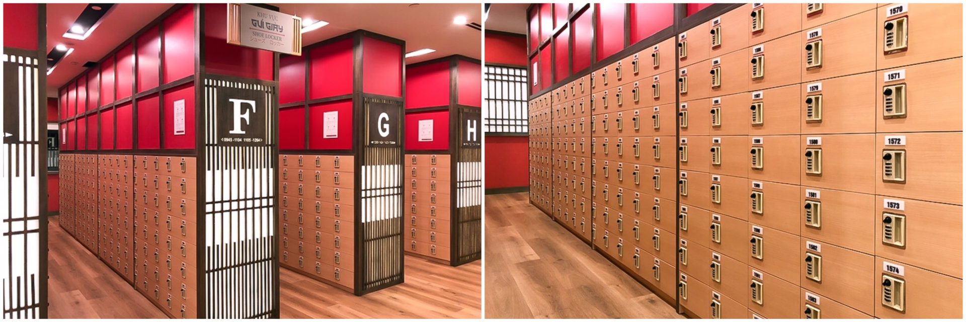 Tủ locker gỗ kết hợp khóa số