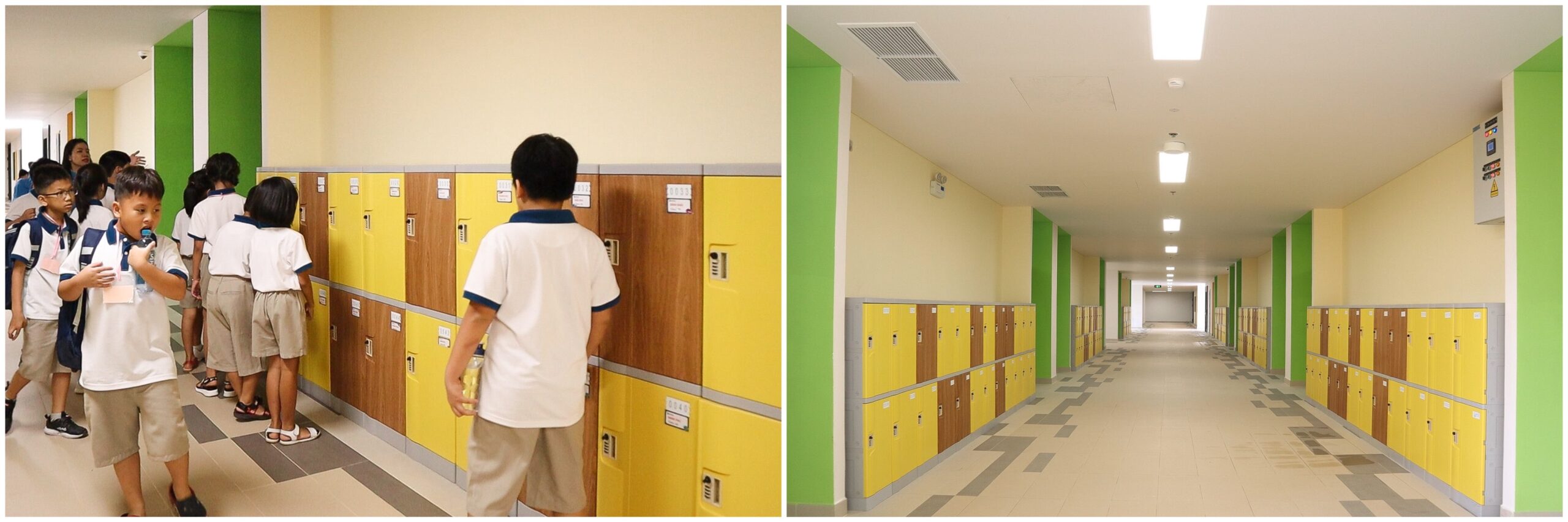 Tủ locker phù hợp kích thước học sinh tại Trường Song Ngữ Quốc Tế EMASI.