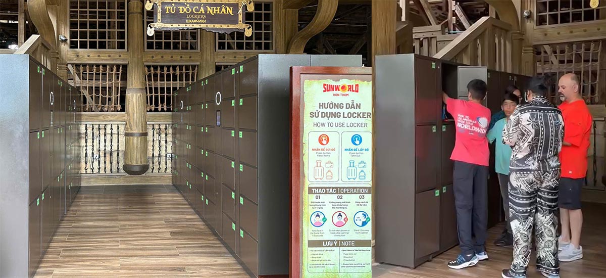 Tủ eLocker góp phần tạo nên không gian tiện nghi, chuyên nghiệp tại Sun World Hòn Thơm.
