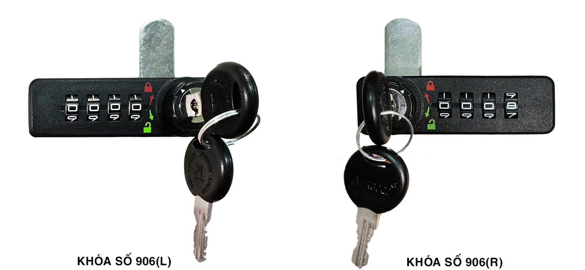 Khóa số 906 dành cho cánh tủ mở trái và mở bên phải