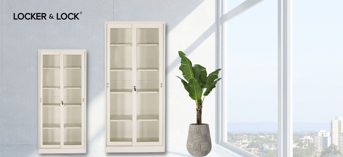 tủ locker sắt hồ sơ 2 ngăn lùa kính
