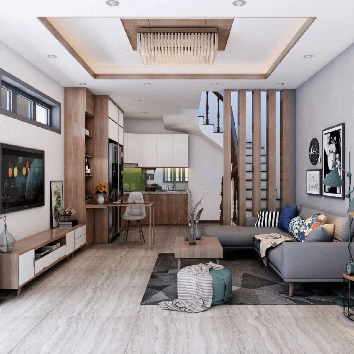 Top +35 Mẫu thiết kế nội thất phòng khách nhà ống đẹp 2022