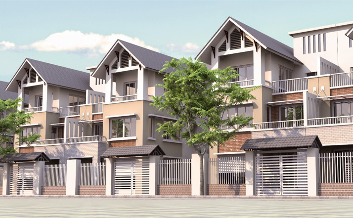 Biệt thự liền kề kiểu mái thái 