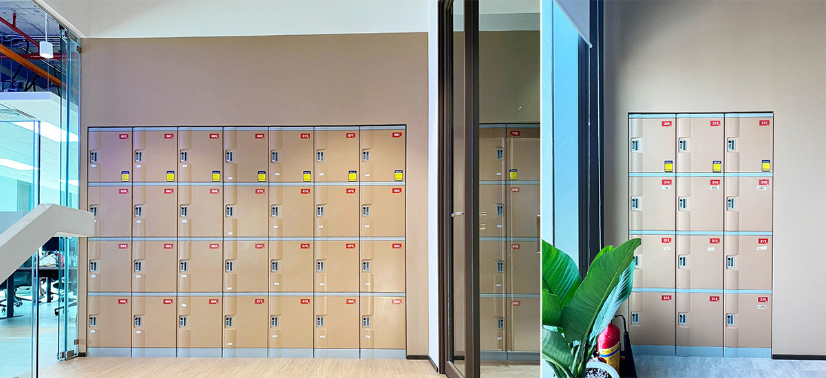Tủ locker ABS dòng W400 tại văn phòng Prudential Phũ Mỹ Hưng