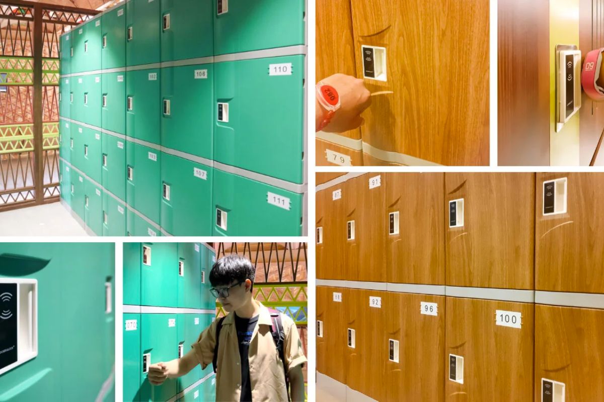 Tủ locker ABS dòng W400 và khoá điện tử RF3000C tại Tropicana