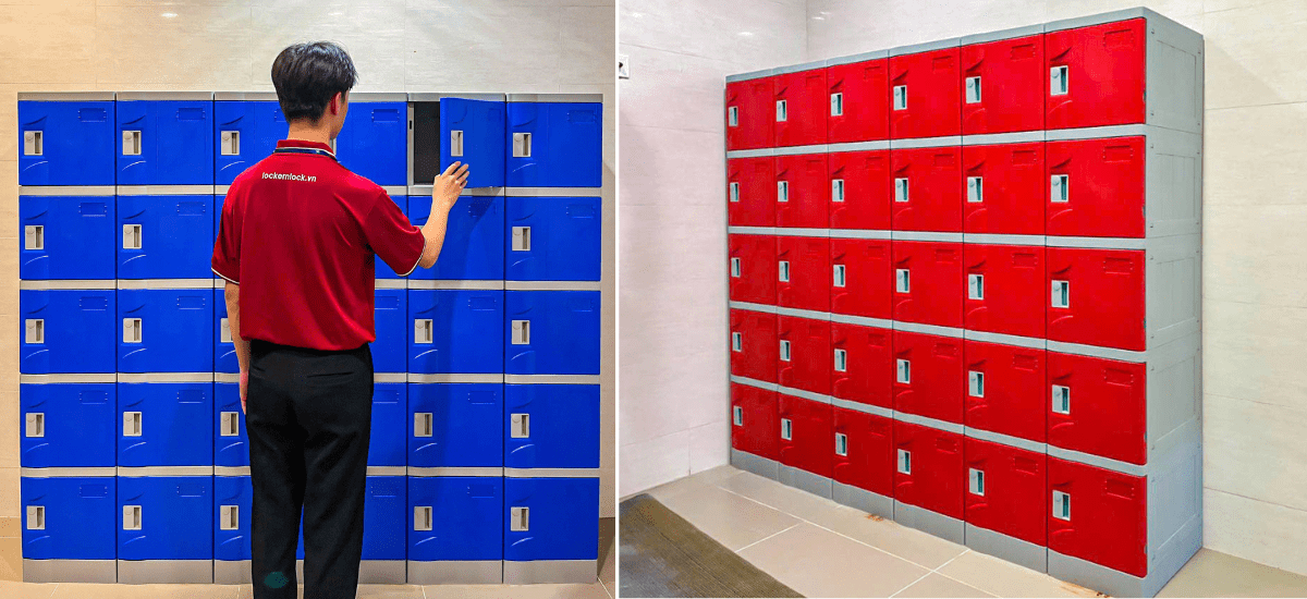 Dự án lắp đặt tủ locker ABS - Dòng NS6 kết hợp khóa chìa tại Trường Tiểu học Vinschool Smart City