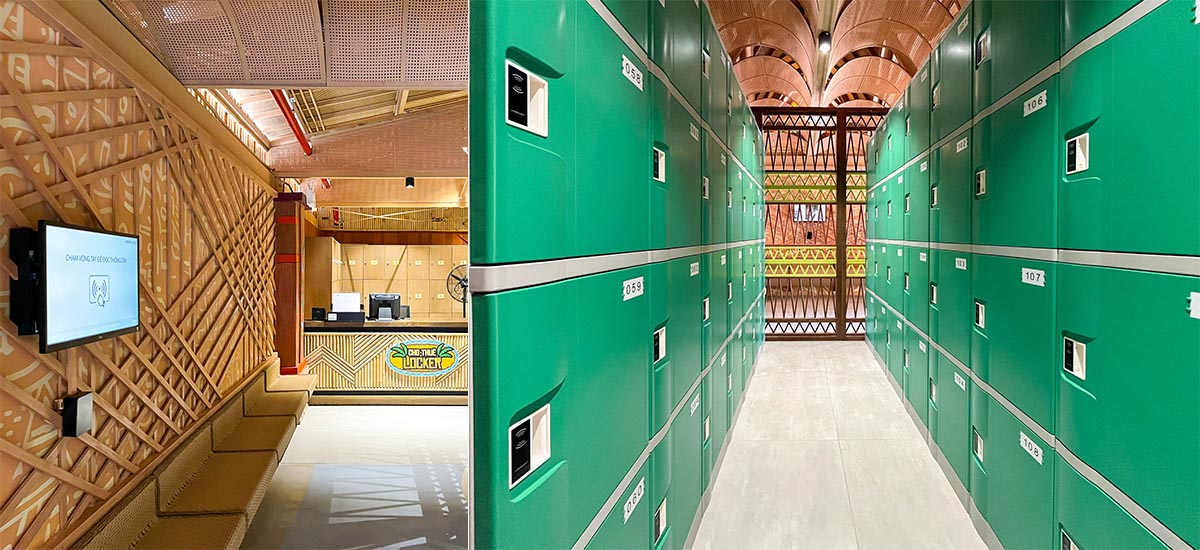 Tìm tủ nhanh qua kiosk, mở tủ bằng vòng tay, giúp khách thoải mái tham gia mọi trò chơi dưới nước.