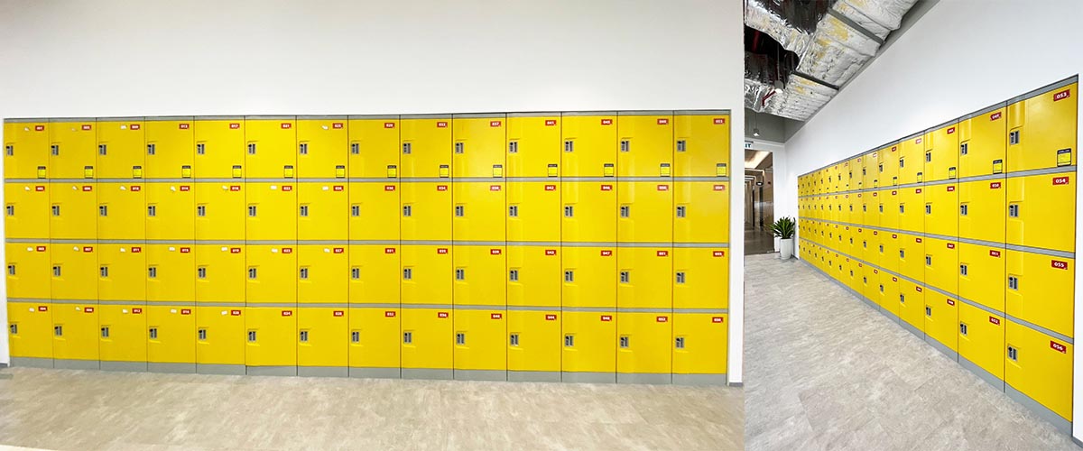 Thiết kế và màu sắc đa dạng của tủ locker giúp hài hòa tổng thể nội thất văn phòng.