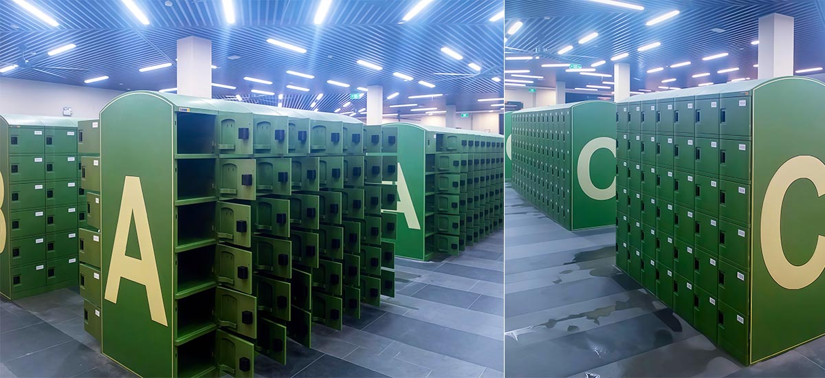 Khóa điện tử RF3000C được tích hợp trên tủ locker ABS – Locker & Lock cung cấp
