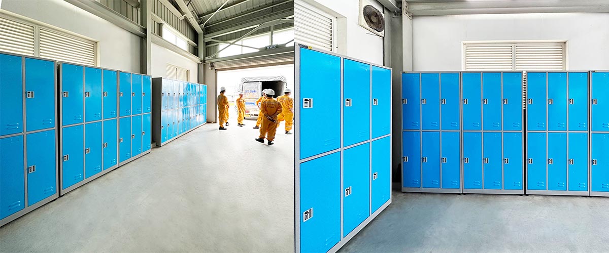 Tủ locker sắt sơn tĩnh điện – Bền bỉ, chống gỉ sét, phù hợp môi trường sản xuất.