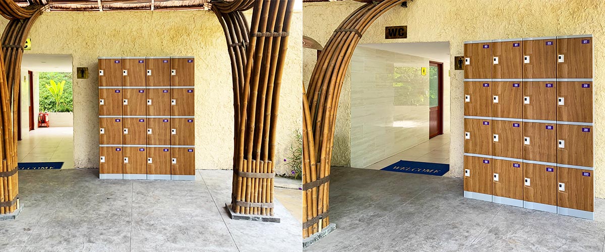 Tủ locker ABS chống nước – chống ẩm, phù hợp khu nhà tắm và phòng thay đồ trong spa.