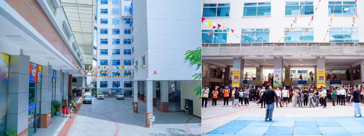 Khuôn viên Trường Đại học Công nghệ TP. Hồ Chí Minh (HUTECH) khang trang, hiện đại