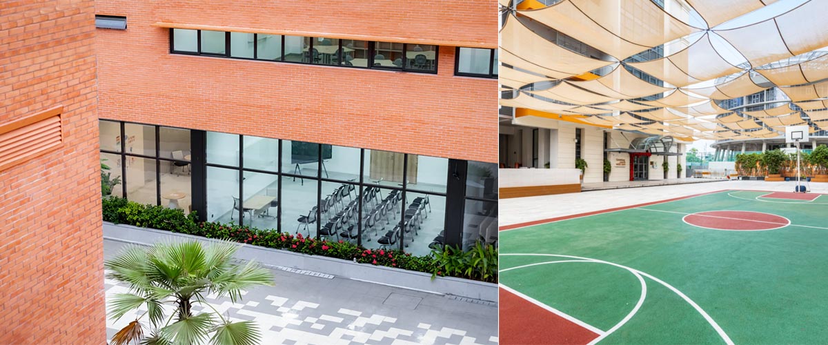 Cơ sở vật chất được đầu tư bài bản, đáp ứng nhu cầu học tập, sinh hoạt và rèn luyện thể chất của học sinh.