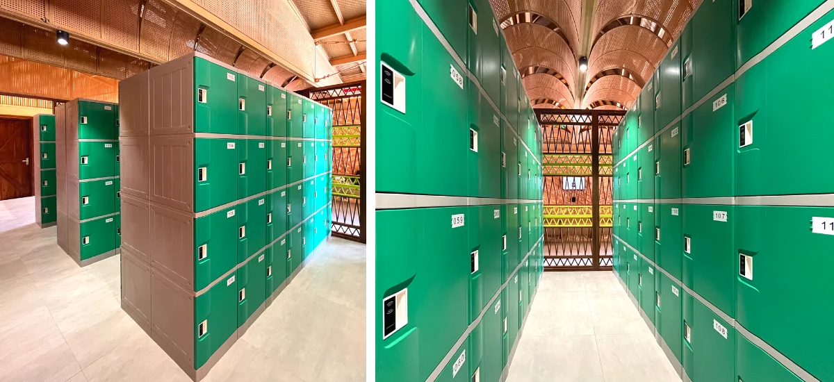 Khóa điện tử RFID được tích hợp trên từng ngăn tủ, đảm bảo tính bảo mật và dễ dàng quản lý 