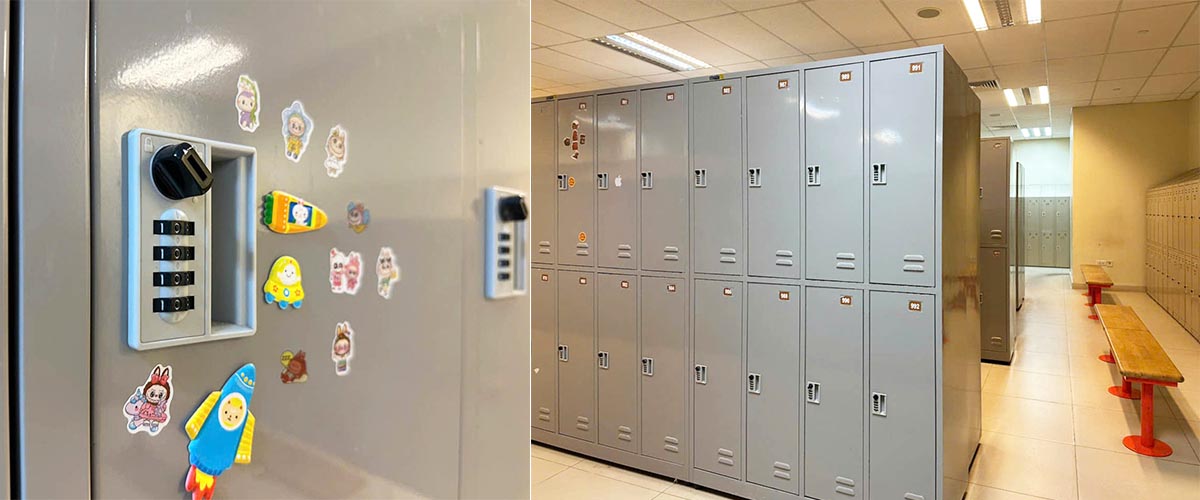 Khóa số 3S tích hợp trên tủ locker, giúp nhân viên thao tác nhanh và không cần sử dụng chìa khóa.