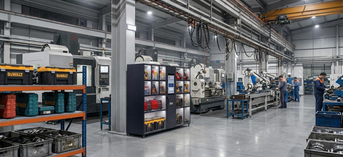 Giải pháp vending machine for manufacturing plant giúp chuẩn hóa quy trình quản lý công cụ và thiết bị.