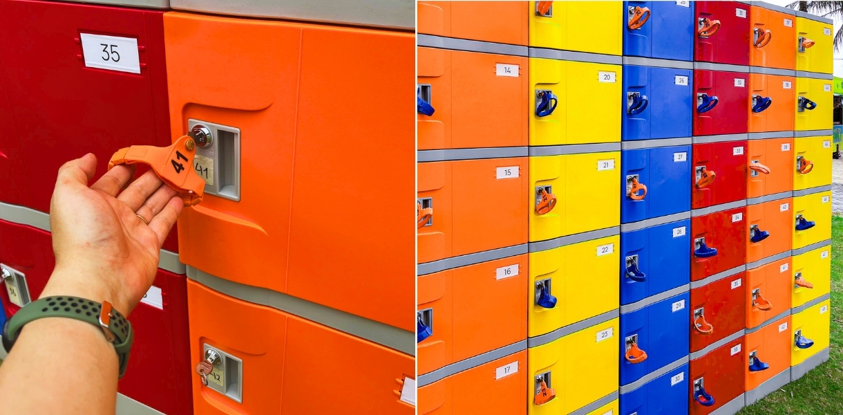 Vòng tay chìa khóa và tủ locker tại khu nghỉ dưỡng