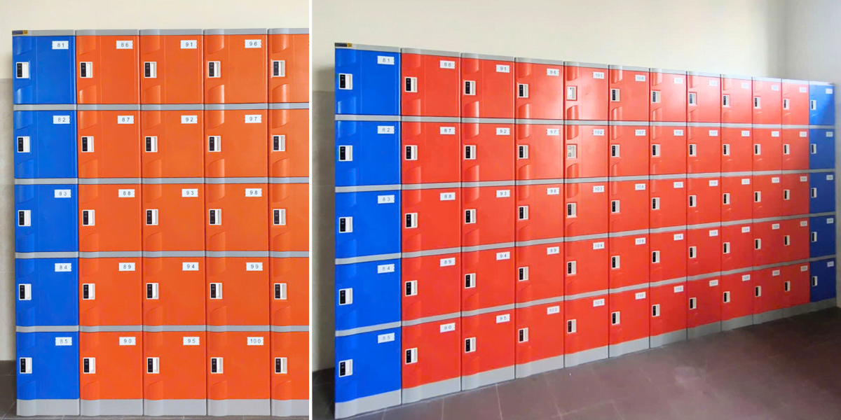 Tủ locker ABS NS5 với chất liệu chống nước và chống ẩm.