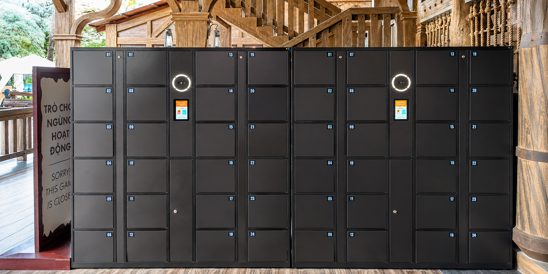 Hệ thống tủ Locker Face ID tại công viên giải trí
